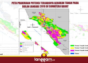 Peta rawan gerakan tanah di Sumbar. (Sumber: vsi.esdm.go.id)