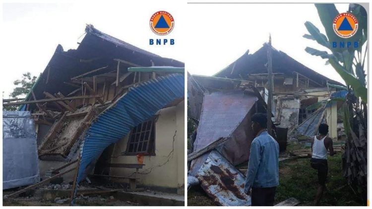 Sejumlah rumah warga rusak akibat gempa Mentawai. (Foto: BNPB)