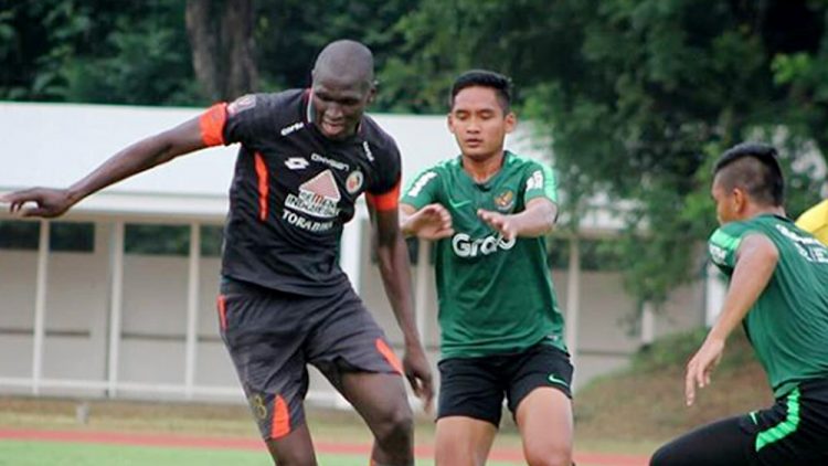 Karl Marx Berthelemy saat trial bersama Semen Padang FC. (MO Semen Padang)