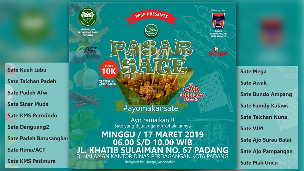 Ayo ke Khatib Sulaiman Minggu Pagi, Ada Ragam Sate yang Bisa Dicicipi