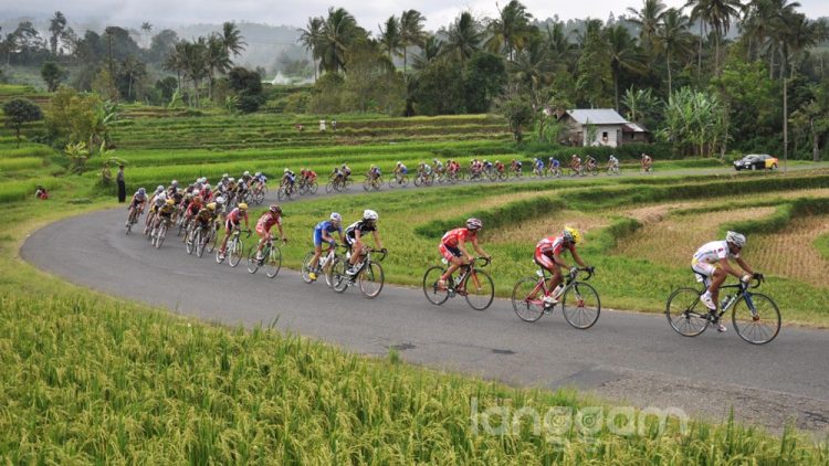 Pembalap Tour de Singkarak, melewati jalur Batusangkar-Padang Panjang. (Foto Hendra)