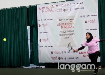Kejuaraan Tenis Championships 2019 di Lapangan Indoor UNP (Foto: Zulfikar/Langgam.id)