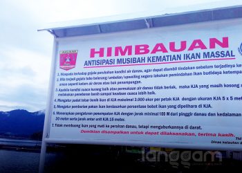 Himbauan dari Pemkab Agam terkait bencana kematian ikan masal di Danau Maninjau (Foto: Zulfikar/Langgam.id)