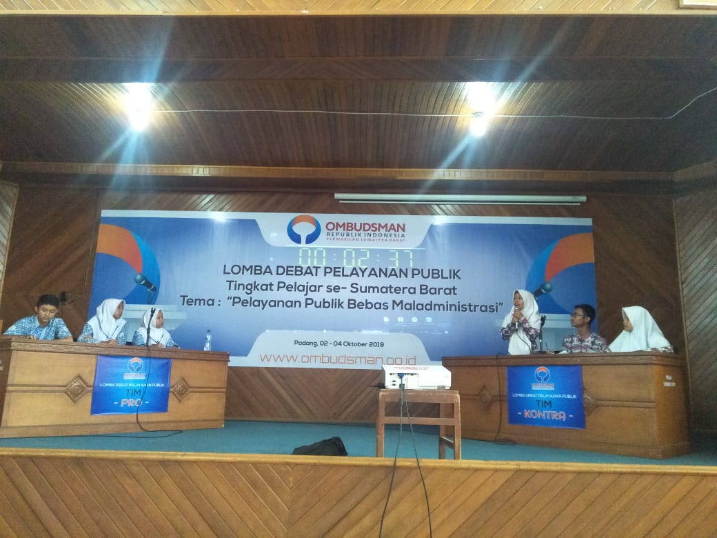Lolos ke Final Lomba Debat Pelayanan Publik Ombudsman Sumbar, SMA 2 Painan Menunggu Lawan