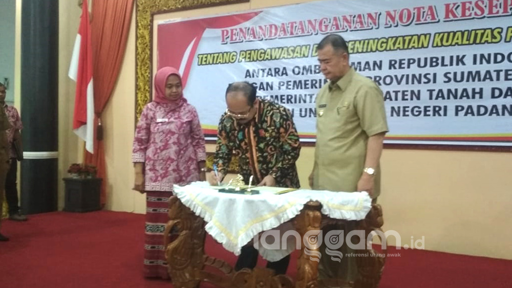 Tingkatkan Pelayanan Publik, Ombudsman RI MoU dengan Pemprov Sumbar