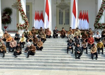 Foto bersama Kabinet Indonesia Maju d Istana Negara (Foto: Rahmat/ Humas setkab.go.id)