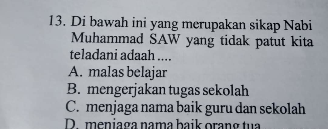 Soal Ujian Siswa SD di Solok Diduga Hina Nabi Muhammad SAW