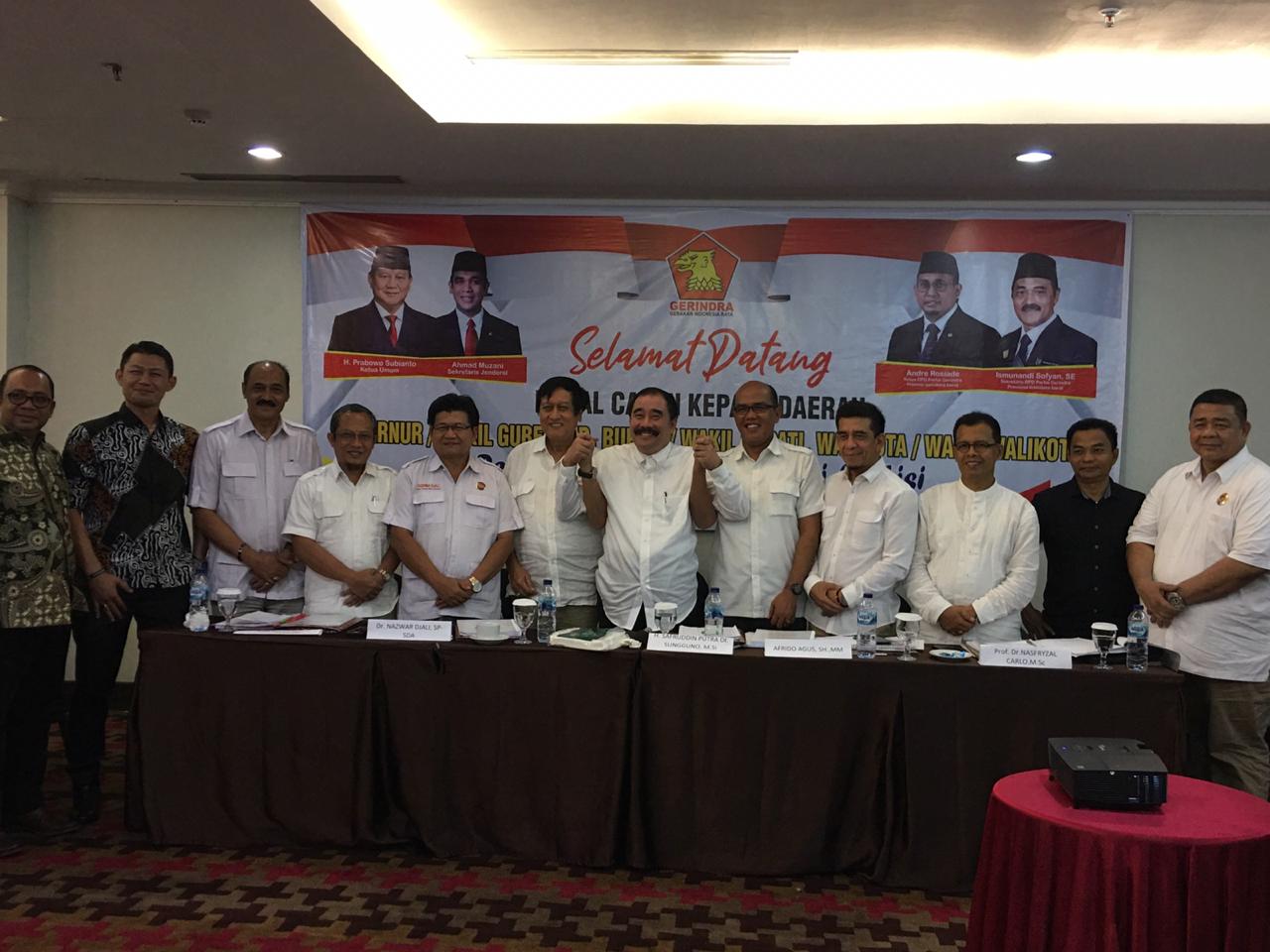 Reydonnyzar Moenek usai sampaikan visi dan misi sebagai Cagub di Partai Gerindra Sumbar