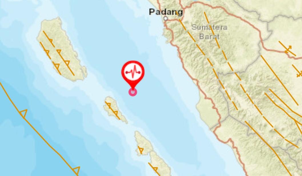 Jelang Subuh, Gempa Magnitudo 5,0 Terjadi di Perairan Antara Mentawai dan Padang