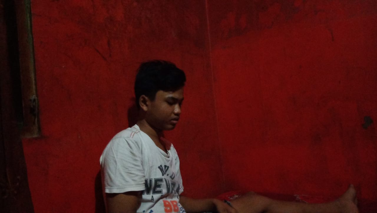 Kevin, korban selamat dari kecelakaan maut di Jalan Aru, Kecamatan Lubuk Begalung, Kota Padang.