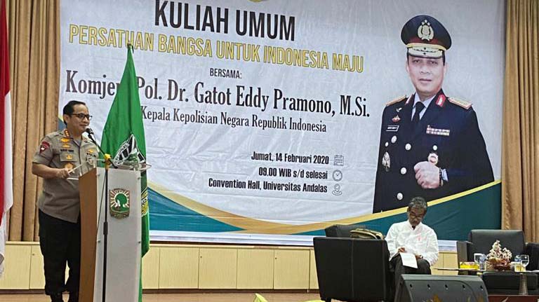 Kuliah Umum di Unand, Wakapolri: Mahasiswa Mesti Kritis Tapi Jangan Anarkis