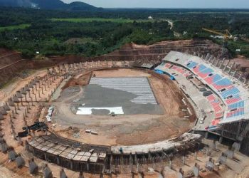 Stadion Utama Sumbar yang sedang dibangun di Padang Pariaman.  (Foto: Pemprov Sumbar/sumbarprov.go.id)