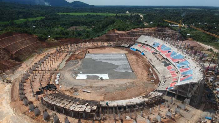 Stadion Utama Sumbar yang sedang dibangun di Padang Pariaman.  (Foto: Pemprov Sumbar/sumbarprov.go.id)