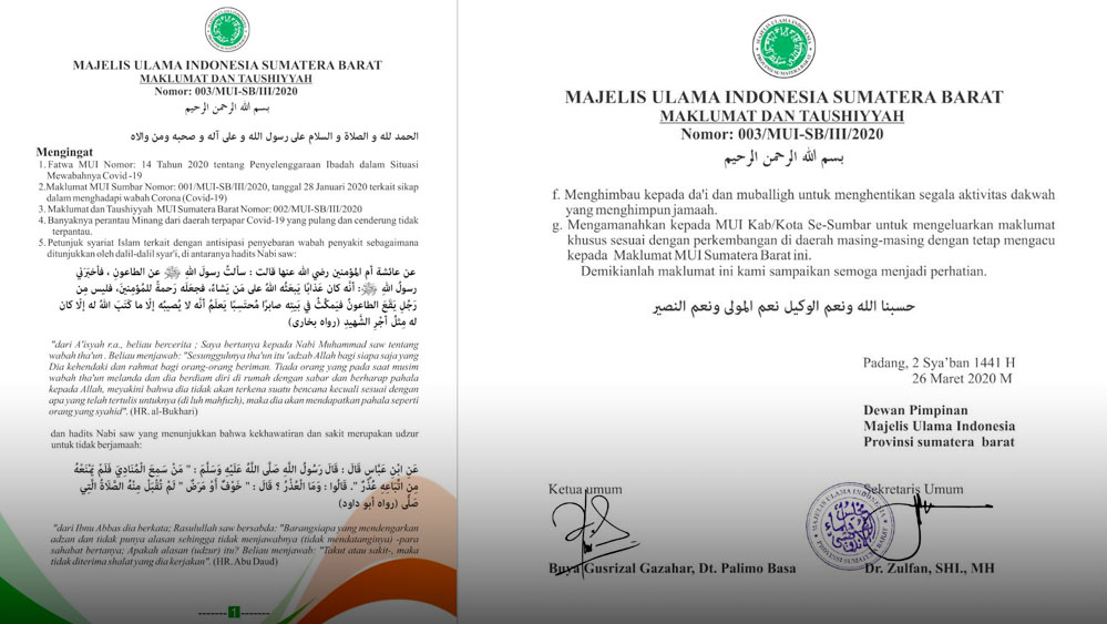 Lafaz Azan Saat Wabah Virus Corona Merebak