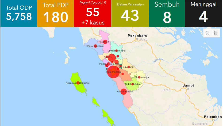 55 Warga Sumbar Positif Corona Tersebar di 9 Kota dan Kabupaten