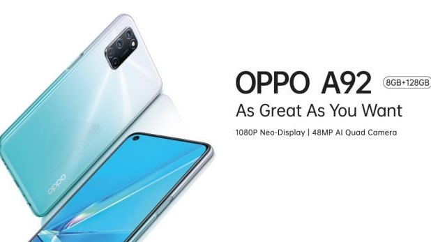 Smartphone terbaru OPPO A92 dengan layar neo display. (Foto: oppo indonesia)