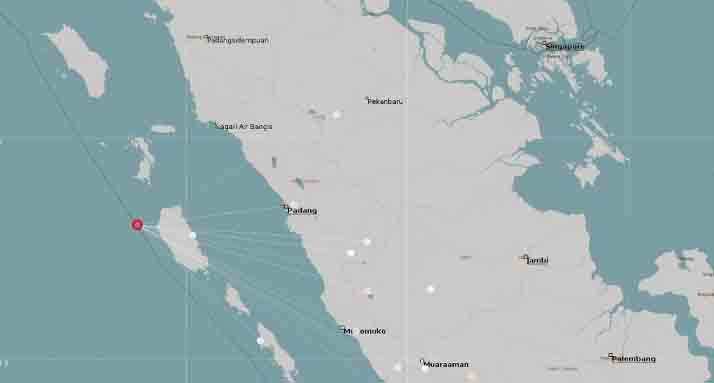 Gempa Magnitudo 4,5 Berpusat Dekat Kepulauan Mentawai