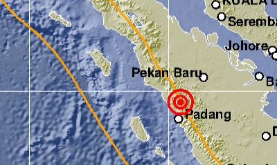 Gempa Darat 4,5 Magnitudo Guncang Padang Panjang