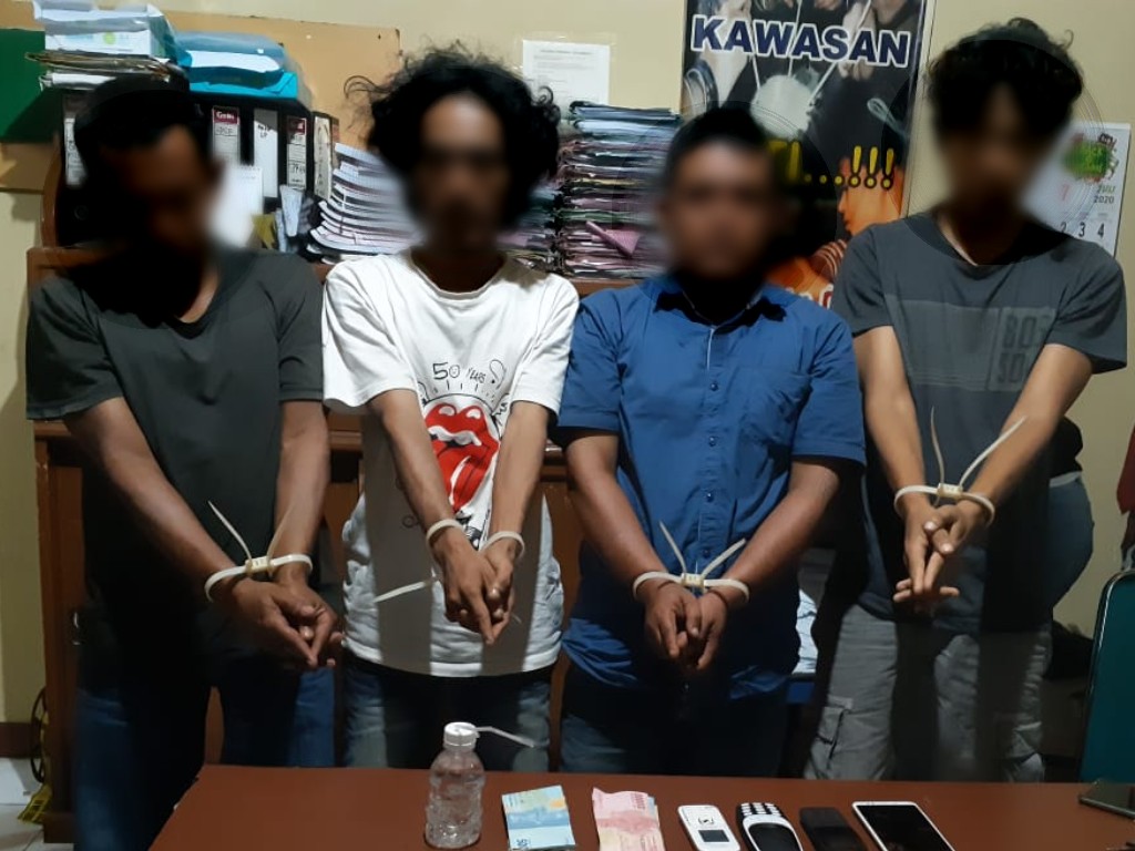 Empat tersangka penyalahgunaan narkoba diringkus jajaran Polres Pariaman. (Foto: Dok.Polres Pariaman)