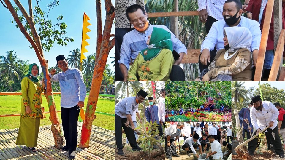 Pohon Durian, Ikan Mas dan Taman Bunga Percantik Jembatan Pelangi Kampuang Kandang Pariaman