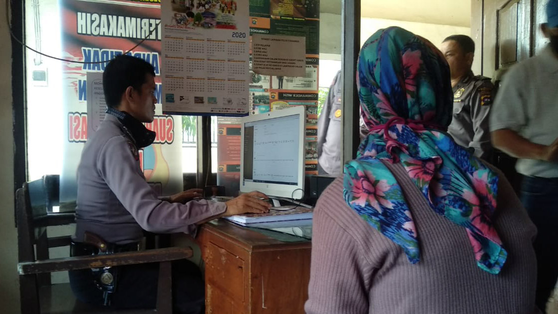 Korban pelecehan seksual melapor ke polisi. (Foto/Irwanda)