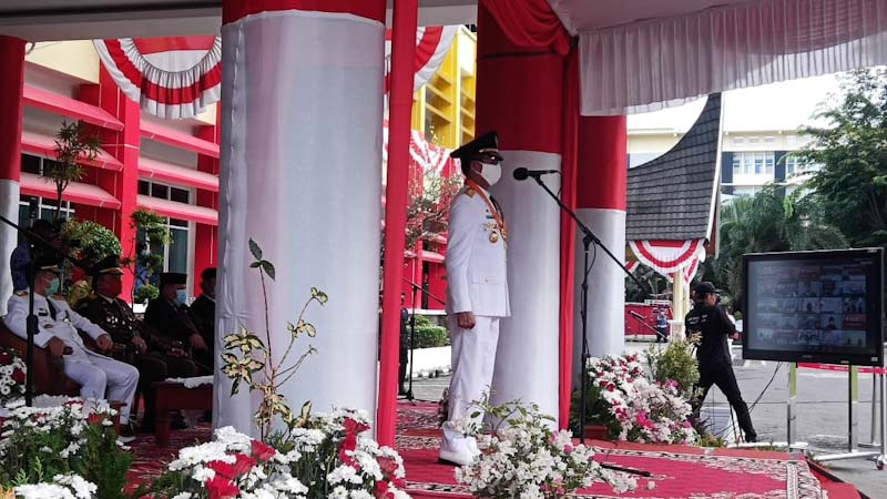 Upacara HUT Ke-75 RI di Kantor Gubernur Sumbar Hanya dengan 5 Paskibra dan 20 Peserta