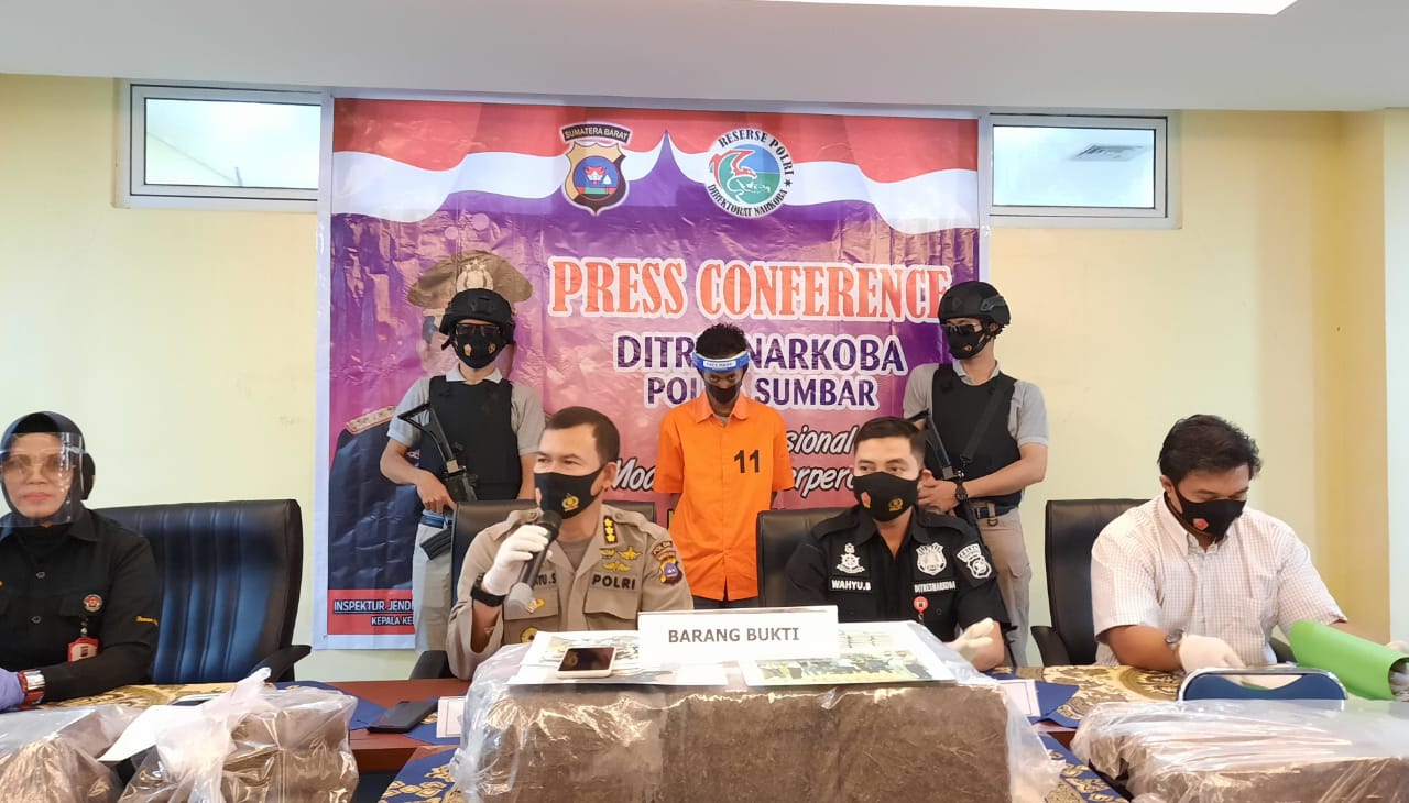 110 Kg Ganja di Padang Dikirim dari Sumatra Utara