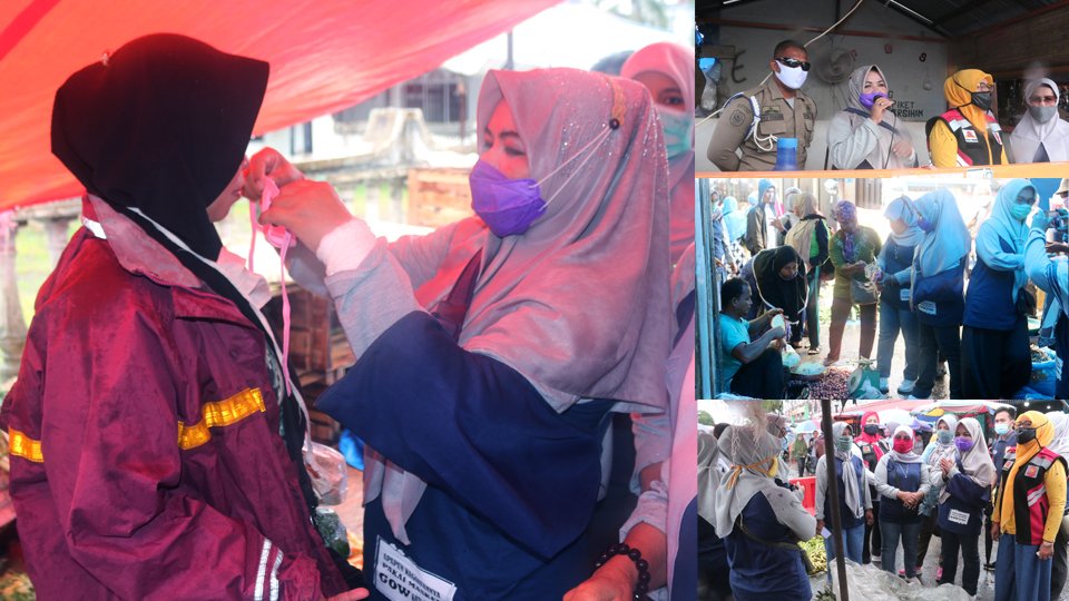 GOW Kota Pariaman Gelar Gebrak Masker, Bagikan 1.000 Masker Kain ke Pasar Pariaman