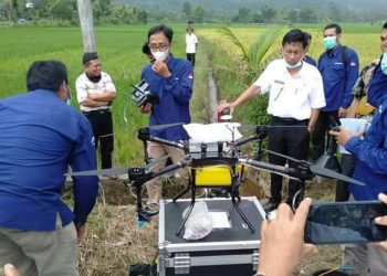 Lapan sosialisasikan penggunaan drone untuk pertanian. (Dok.Istimewa)