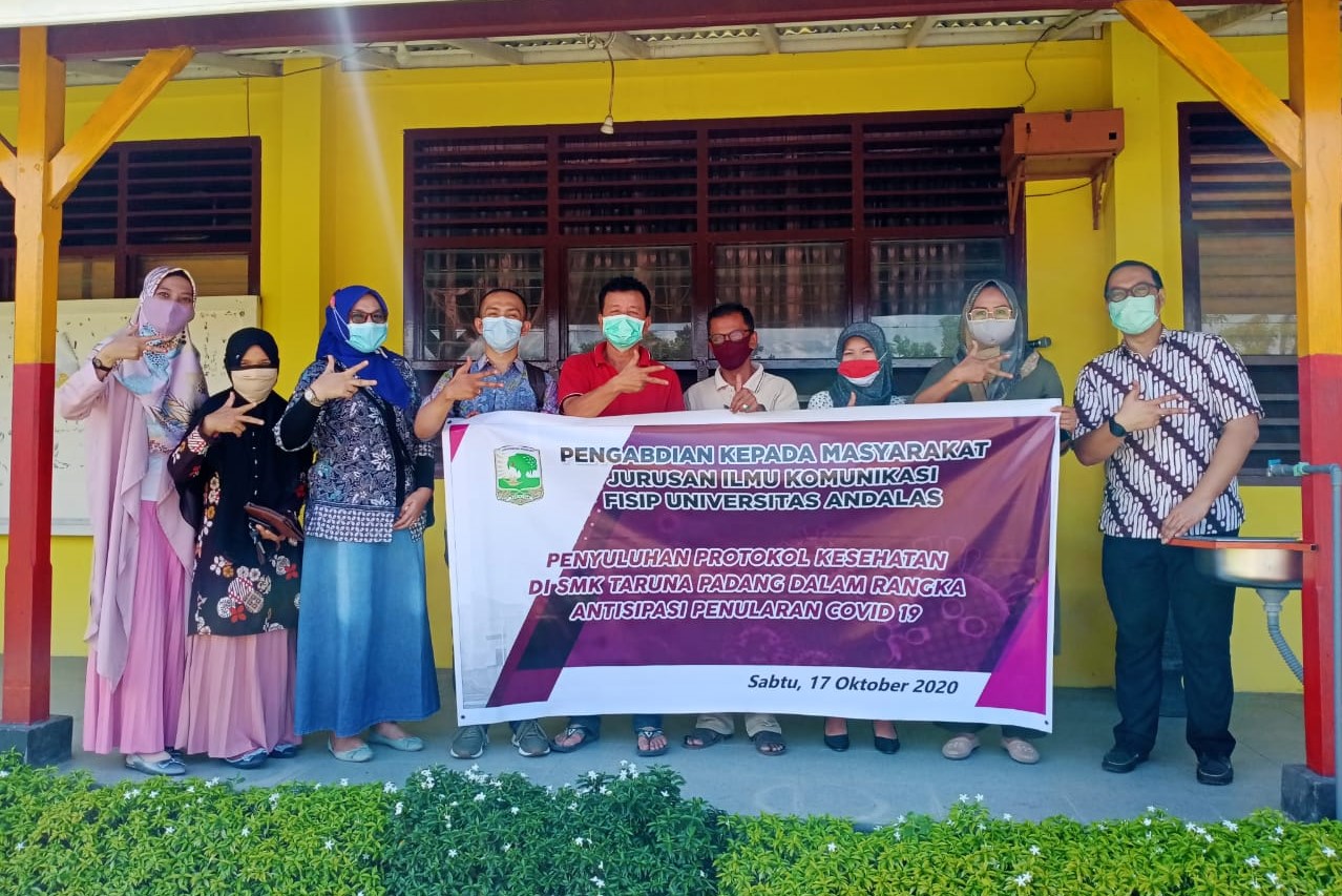 Peduli Pandemi, Dosen Ilmu Komunikasi Unand Gelar Penyuluhan Protokol Kesehatan