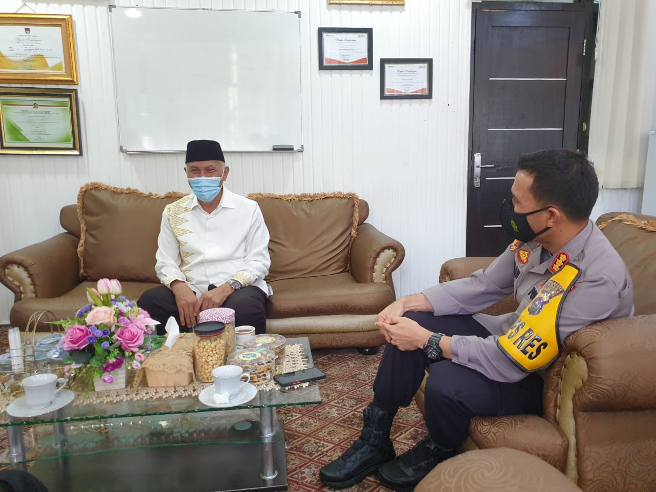 Mahyeldi Bertemu Kapolresta Padang Imran Amir, Ini yang Dibahas