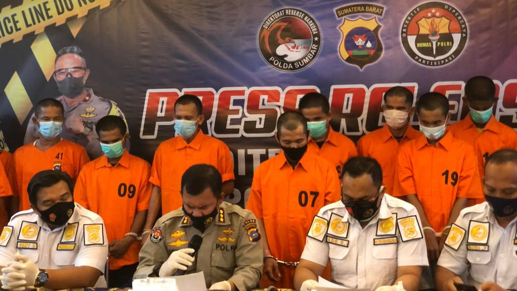 37 Tersangka Narkoba Diringkus Polda Sumbar Selama Januari 2021