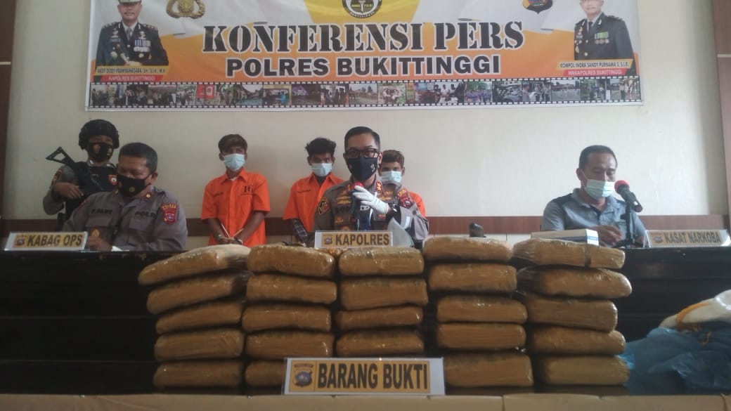 Disimpan dalam Karung, 25 Kg Ganja dari Sumut Akan Diedarkan di Bukittinggi