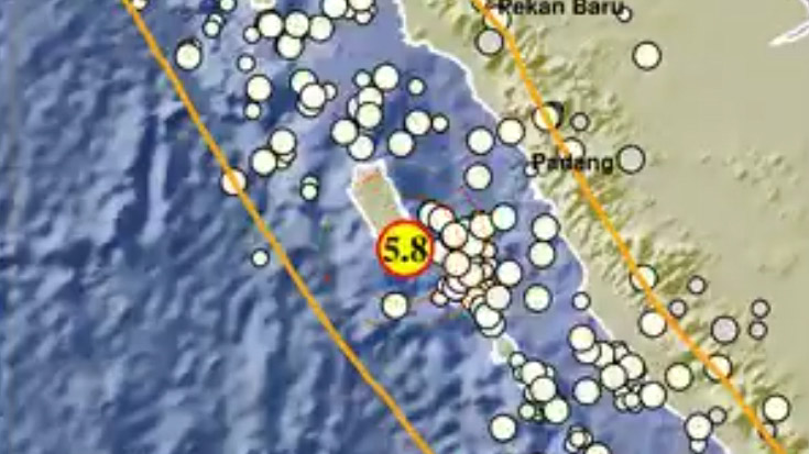 Gempa M 5,8 di Mentawai Dirasakan sampai Bukittinggi dan Payakumbuh