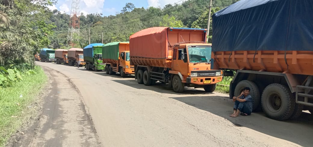 Truk Terguling di Sijunjung, Arus Lalin Jalan Lintas Sumatra Macet 
