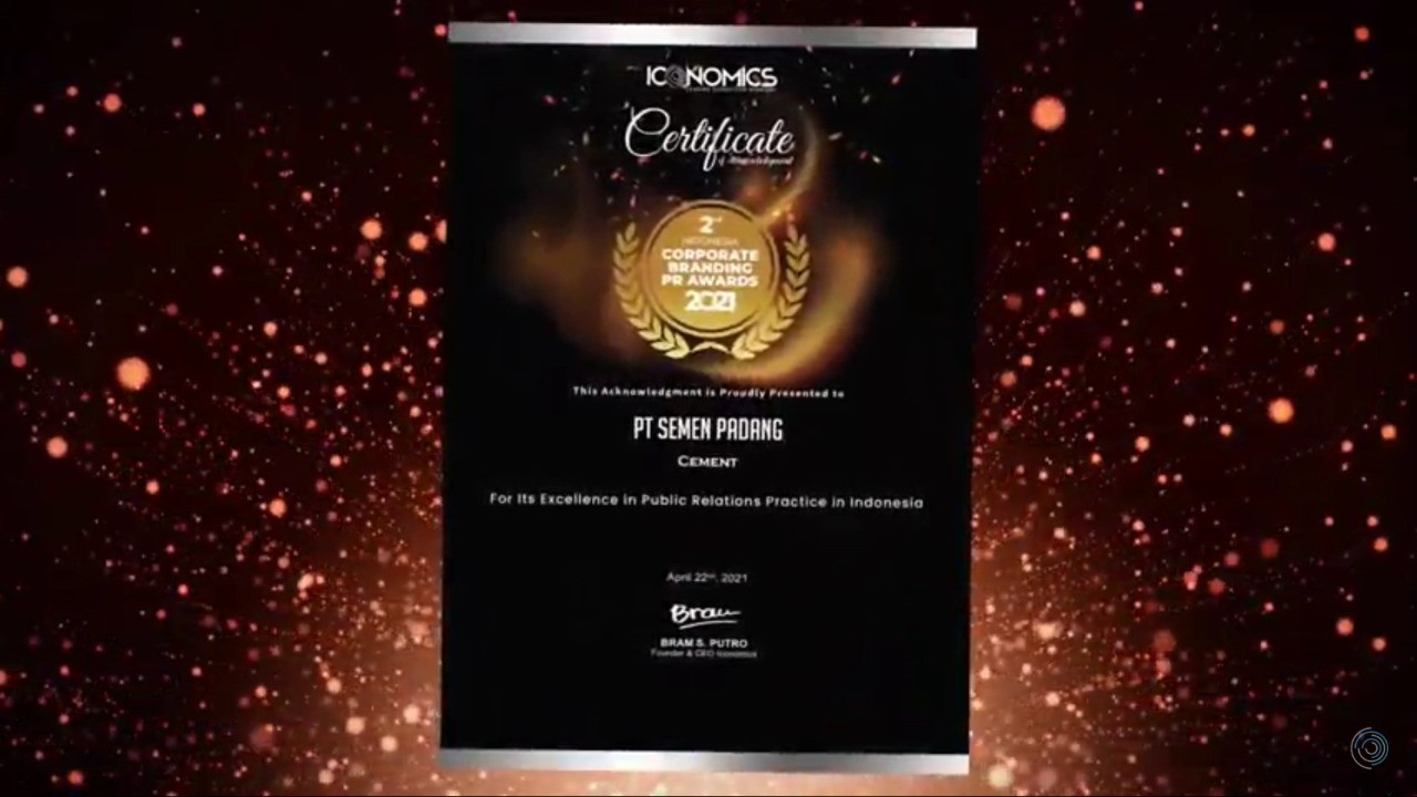 Semen Padang Raih Penghargaan Corporate Branding PR Awards 2021