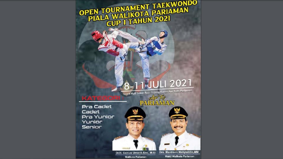 Pariaman Bakal Gelar Tournament Taekwondo Piala Wali Kota Juli Mendatang