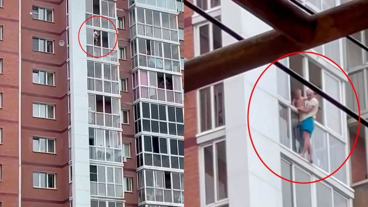 Seorang ayah tega mengikat anaknya yang masih berumur tiga tahun, dari ketinggian 150 kaki atau 45 meter. Dengan tujuan untuk mengancam istrinya yang dicurigai tengah berselingkuh.