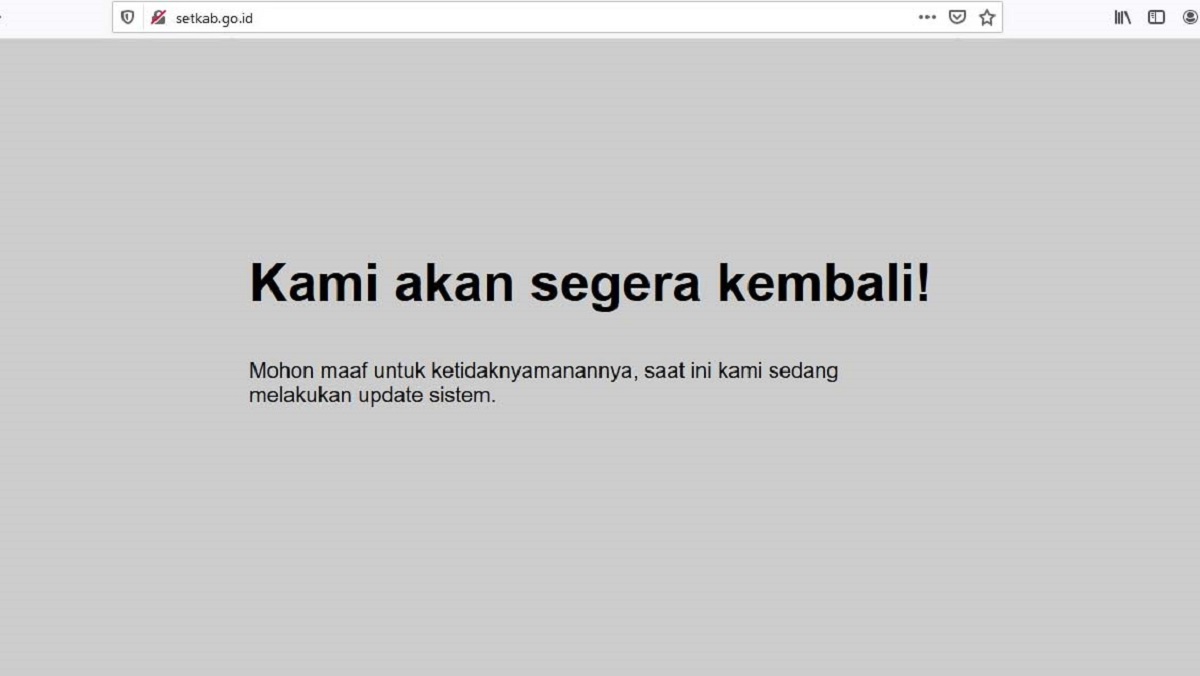 Situs Setkab Belum Bisa Diakses Sejak Diretas, Begini Penampakannya