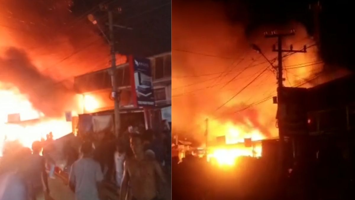 Langgam.id- Kebakaran Pasar Kambang Pesisir Selatan