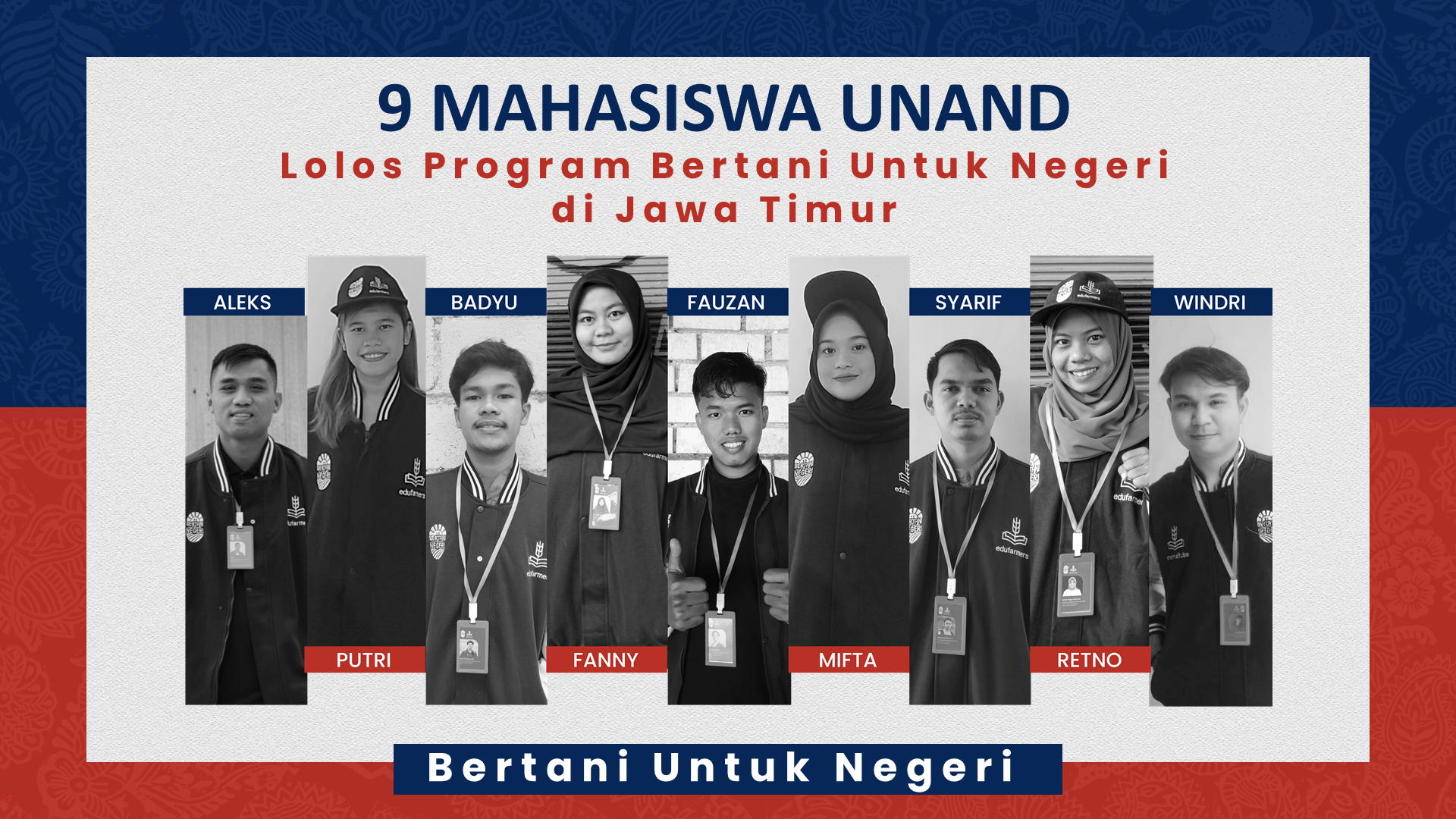 9 Mahasiswa Unand Lulus Program Bertani Untuk Negeri