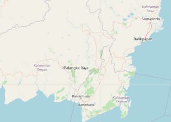 Ilustrasi - Peta Kalimantan Tengah dan Kalimantan Timur. (Peta: openstreetmap.org)