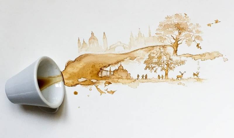 Karya seni tumpahan kopi