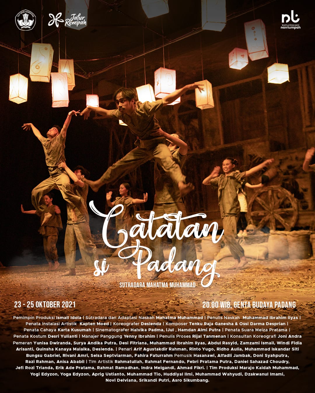 Festival Bumi Rempah Nusantara untuk Dunia, Komunitas Seni Nan Tumpah Pentaskan "Catatan si Padang"