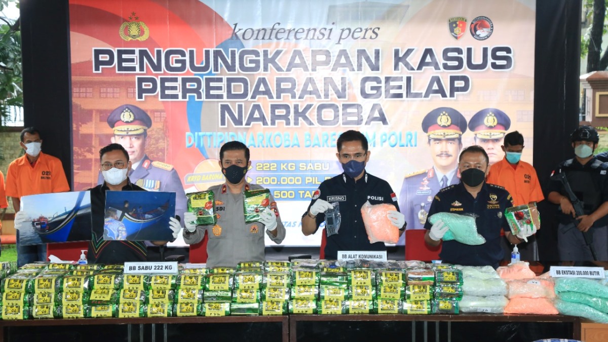 Meningkat 166 Persen, Selama 2021 Bareskrim Polri Sita 1,6 Ton Sabu