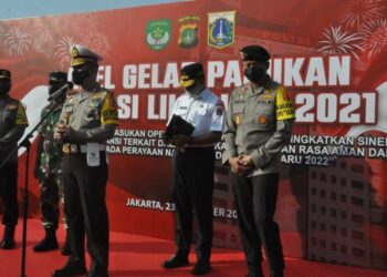 Apel gelar pasukan Operasi Lilin 2021 di Jakarta. (Humas Polri)