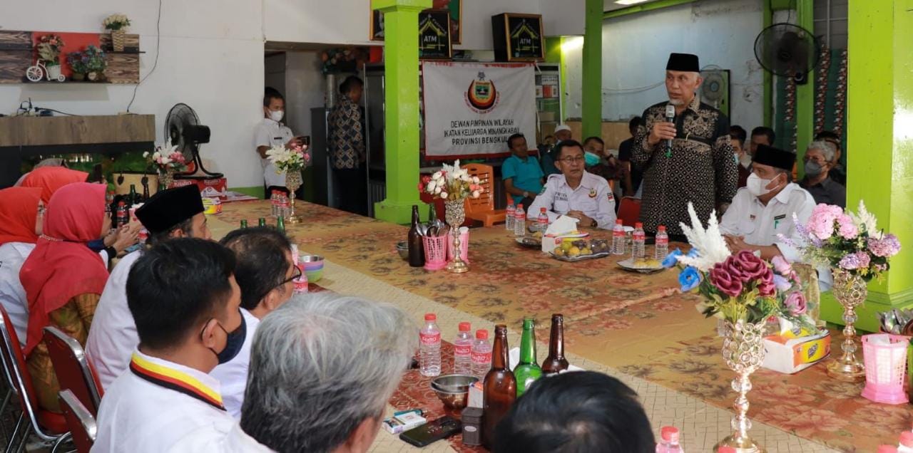 Gubernur Sumbar Temui Perantau Minang di Bengkulu, Ajak Kerja Sama Bangun Daerah