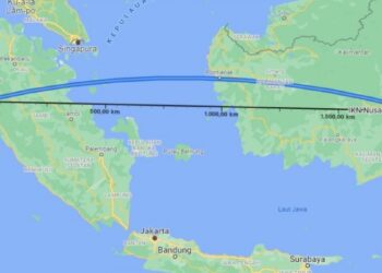 Peta jarak antara Kota Padang dan IKN Nusantara. (Peta: google maps)