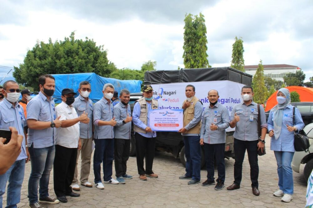 Bank Nagari Kembali Salurkan Bantuan Gempa untuk Pasaman dan Pasaman Barat