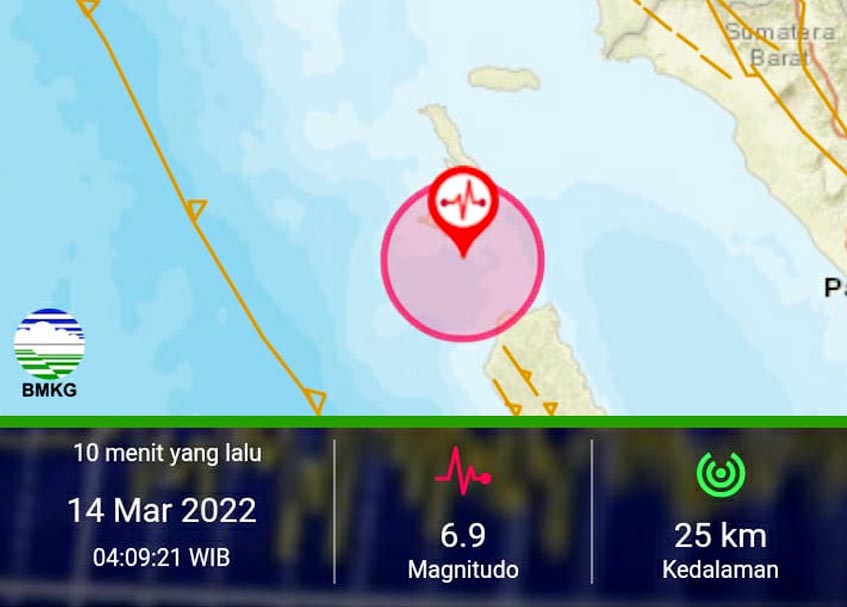 Berita Sumbar terbaru dan terkini hari ini: BMKG memastikan, gempa bermagnitudo 6,9 di Nias Selatan tak berpotensi tsunami.